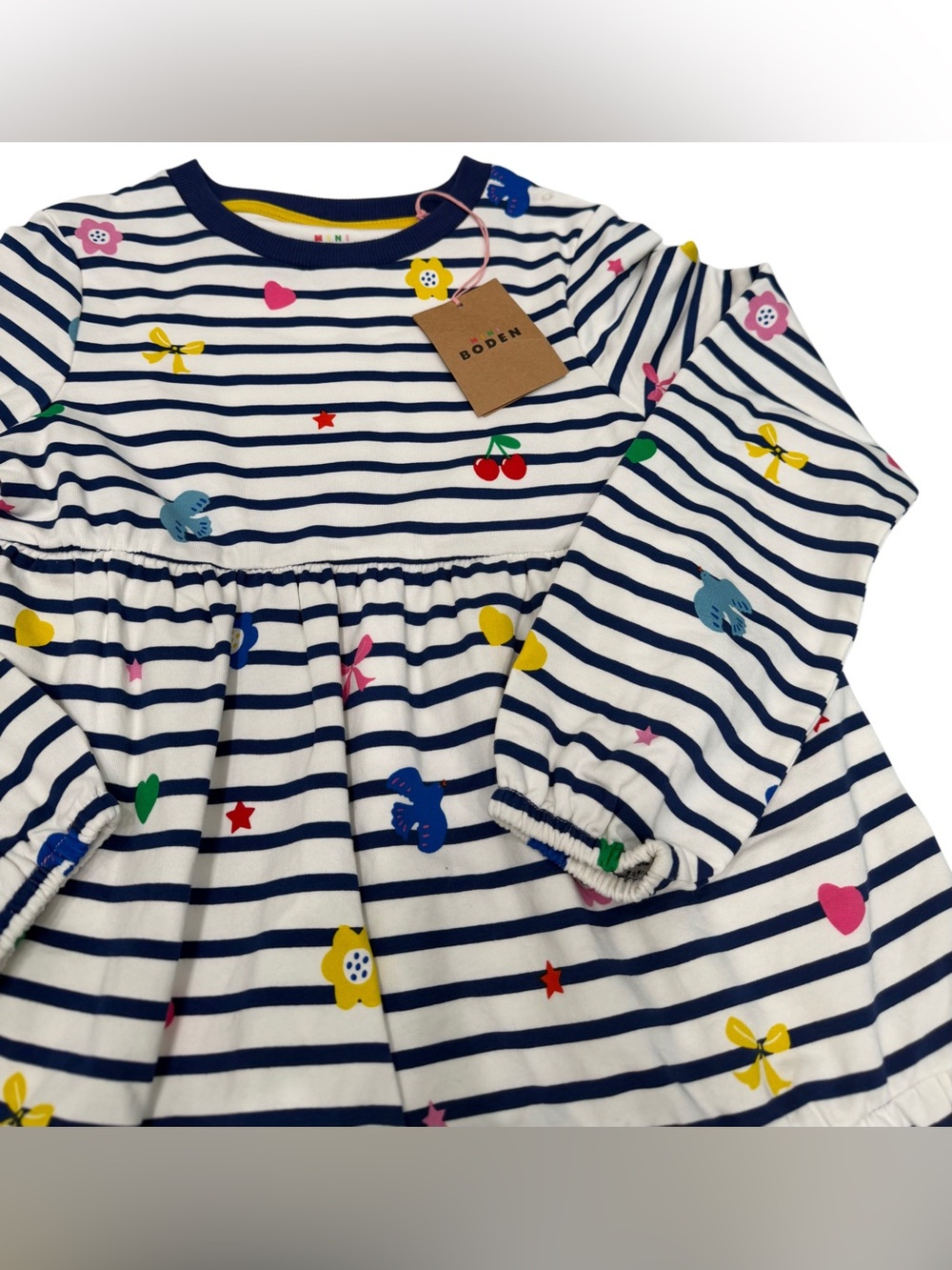 Mini Boden Girl Tiered Sweatshirt Dress Size 7-8 NWT